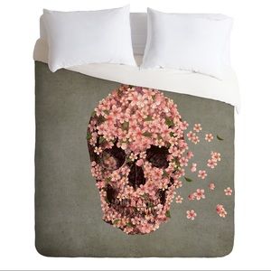 UO Floral Skull Full/Queen Duvet Cover